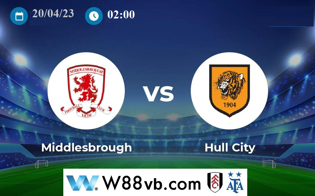 Thông tin trận đấu giữa Middlesbrough vs Hull