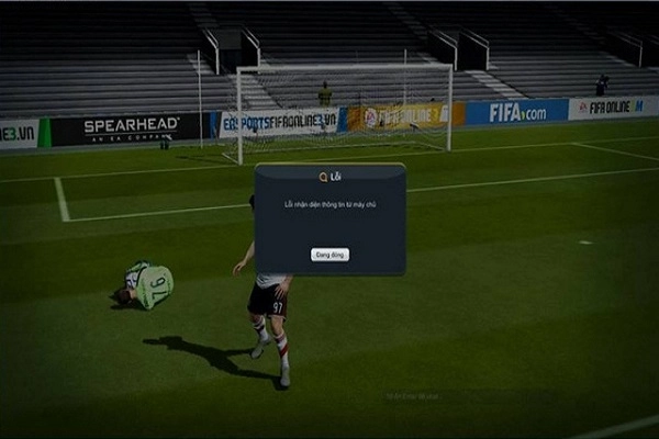Màn hình báo lỗi khi chơi Fifa Online 3